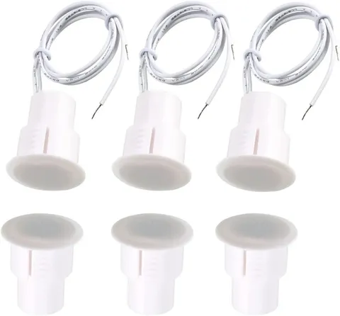 Gebildet 3Sets White Iron Door Recessed Wired Security Window Door Contact