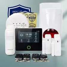 HOMSECUR WIFI 4G GSM Burglar Intruder 4.3" Alarm System Backup Power Last 10hrs