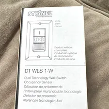 STEINEL DT WLS 1-W Dual Technology Wall Switch Occupancy Sensor, White Wired