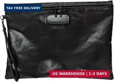 Fireproof Document Bag with Lock, A4 14.3x10.2 inches, Zipper Pouch for Document
