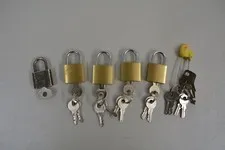 4 Mini Brass PadlockS WITH 3 KEYS , PLUS XTRA    "Tiny Zipper Box Luggage "