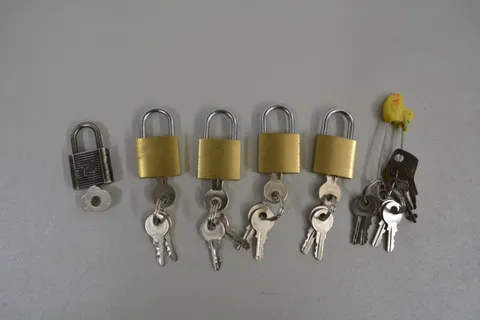 4 Mini Brass PadlockS WITH 3 KEYS , PLUS XTRA    "Tiny Zipper Box Luggage "