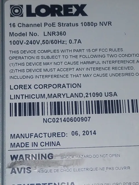 Lorex 16-Channel Power Stratus 1080P NVR