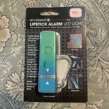 Securebrite Lipstick Alarm LED Light Loud Personal Alarm LED Flashlight Key Ring
