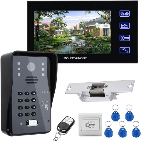 7 Lcd RFID Password Video Door Phone Intercom System Kit+ Electric Strike Lock+