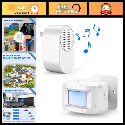 Wireless Driveway Alarm System - Weatherproof Motion Sensor Security Alert