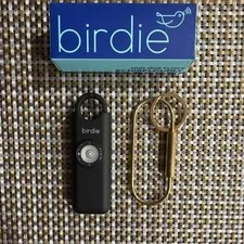 birdie Black Personal Attack Alarm with Keyring and Flash Light