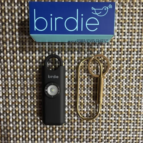 birdie Black Personal Attack Alarm with Keyring and Flash Light