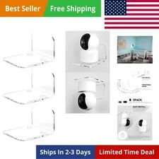 Acrylic Floating Wall Shelves Set of 3 for Security Cameras, Baby Monitors, S...