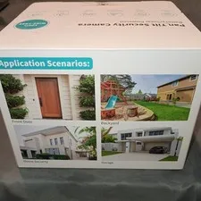 NEW SEHMUA Solar Powered Wireless Pan/Tilt Security Cameras For Home Work Cabin