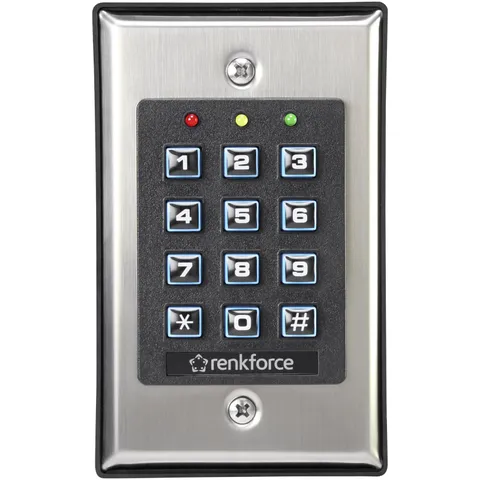Renkforce 1582597 Surface Backlit Keyboard Mount Block Code 100+10