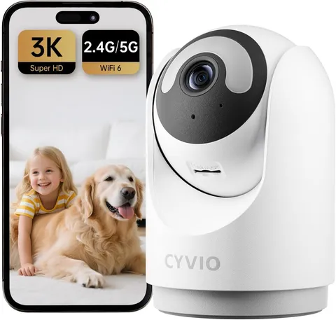 5MP Indoor Wifi Camera with Color Night Vision, No Subscription | 3K Resolution,