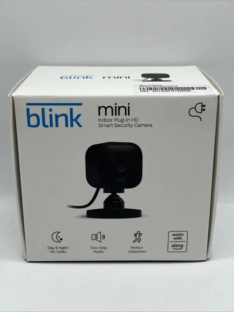 Blink Mini Indoor Plug-In Live HD Smart Security Camera Black BRAND NEW