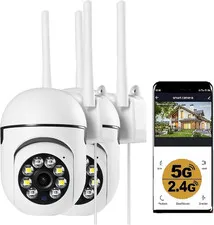 Outdoor Security Cameras, 2.4Ghz & 5G Wifi Cameras for Home Security, 1080P Dome