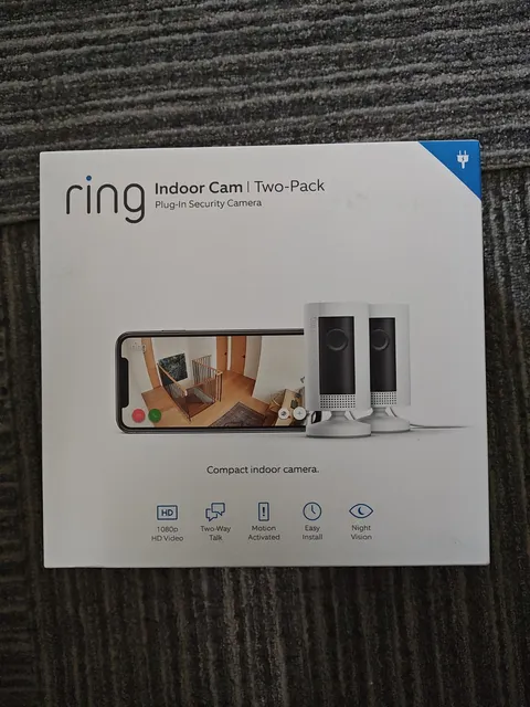 2 Ring Indoor Cam HD Security Cameras 1st Gen 5UM4E5 - White (2 pack)