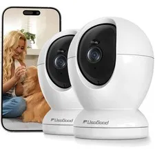 Home Security Made Simple: 2-Pack 2.5K Indoor Cameras with Audio & Night Vision