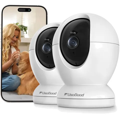 Home Security Made Simple: 2-Pack 2.5K Indoor Cameras with Audio & Night Vision