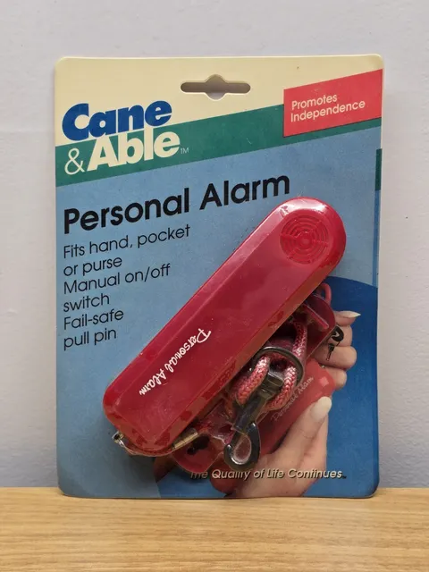 Sealed Door & Personal Pocket Piezo Siren Alarm Manual On/Off By Cane & Able 