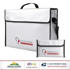 Fireproof Document and Money Bag, Large Water Resistant Case with Zipper Closure