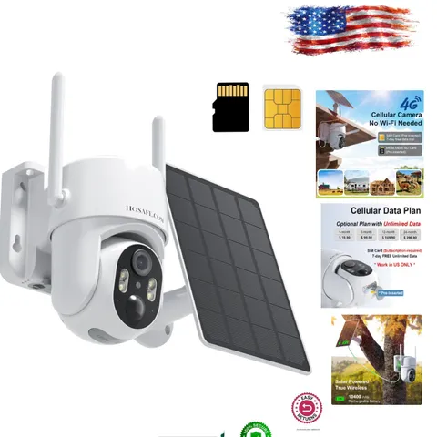 2K HD Wireless Security Camera - 4G LTE, Solar Powered, Night Vision Protection
