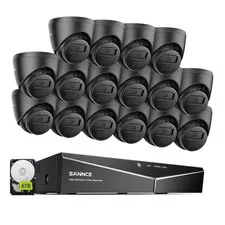 SANNCE 16CH 1080P Lite DVR CCTV Outdoor 2MP Security Camera System AI Detection