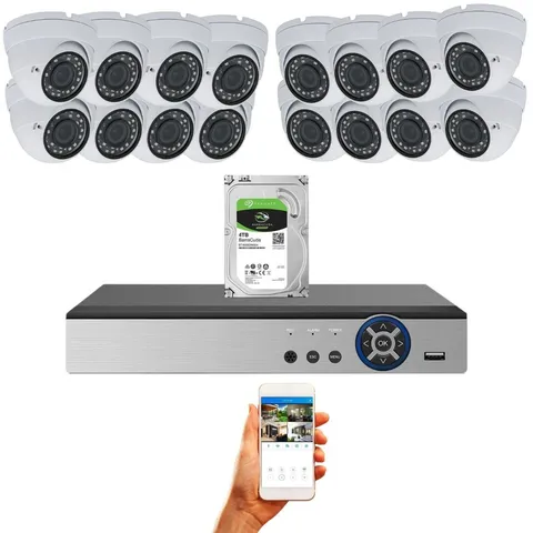 16 Channel 1080p HD CCTV Security Dome Camera Surveillance System with 4TB HDD