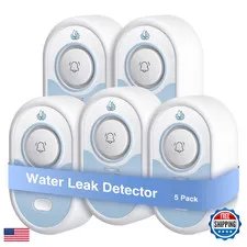 Blizonte Water Leak Detector 5 Pack 5-Year Battery Life Water Alarm Battery
