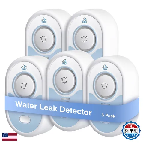 Blizonte Water Leak Detector 5 Pack 5-Year Battery Life Water Alarm Battery