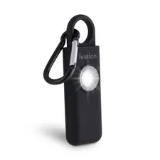 Ivation Personal SOS Alarm Keychain, 125dB Siren & LED Strobe Light, Black Alert