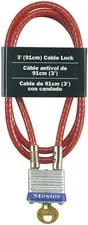 Master Lock Padlock Cable Lock 3/16 X 36'' 4 Pin Cylinder Steel 2 Packs