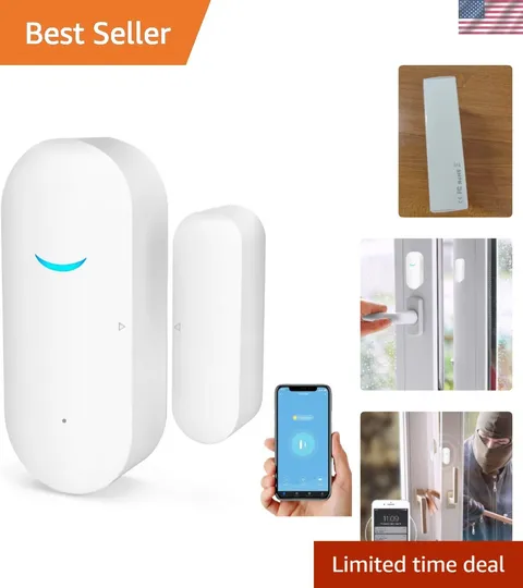 WiFi Door & Window Sensors - Smart Home Alarm, Compatible with Alexa & Google