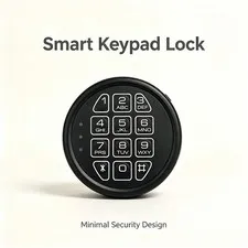 Electronic Black Keypad Safe Lock Round Digital Code Lock for Storage Safety Box