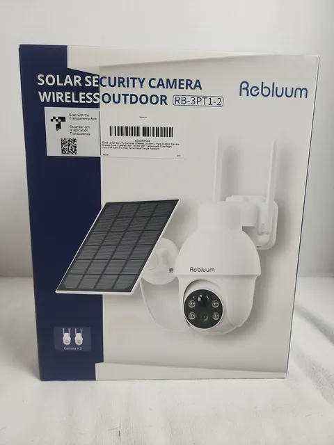 NEW Wireless Outdoor Solar Security Camera Model RB-3PT1-2 (2 Pack) by Rebluum