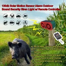 130db Solar Alarm Light with Motion Sensor and Remote
