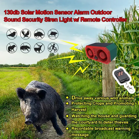 130db Solar Alarm Light with Motion Sensor and Remote