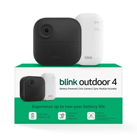 Blink Outdoor 4 Wireless smart security camera two year battery life 1080p HD