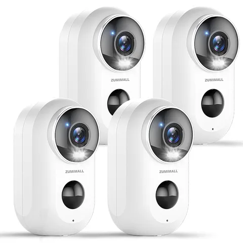 ZUMIMALL Security Cameras Wireless 4-Pack, White - 4 Pack Battery Cam