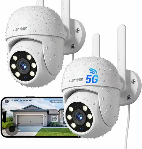 Wifi Security Camera Outdoor Wired, Camera for Home Security(2 Cams) | 2.4/5Ghz