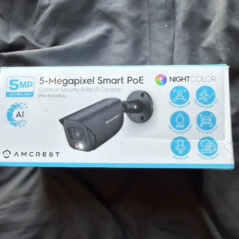 Amcrest 5MP PoE Outdoor Security Bullet IP Camera NightColor IP5M-B1276EB-AI