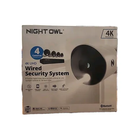 Night Owl UHD 1TB HDD 8 Channel 4K Bluetooth Camera System White WM-BTD881-4LSA