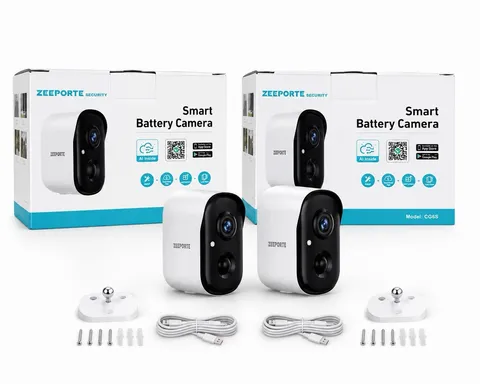 2-Pack Zeeporte Smart Battery Wireless Surveillance Cameras Night Vision