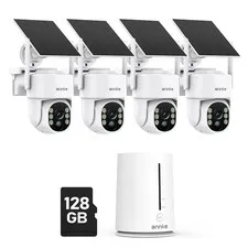 4MP Solar Security Cameras Wireless Outdoor, 4-Cam Home Camera System