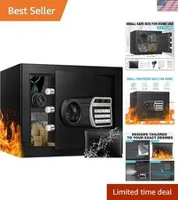 1.6Cuft Fireproof Safe with LED Light, Alarm & Shelf | Smart tamper alarm & s...
