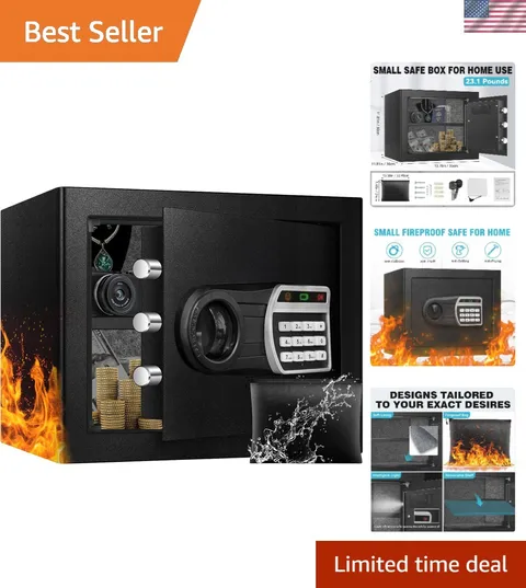 1.6Cuft Fireproof Safe with LED Light, Alarm & Shelf | Smart tamper alarm & s...