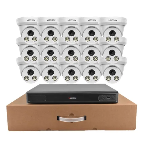 Vikylin SmartFind 16CH 16 POE NVR CCTV System Kit 5MP IP Camera Full Color Lot