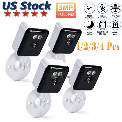 Lots Wireless WiFi Security Camera System 1080P Indoor Night Vision Smart Cam