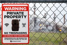 Durable Attachable 8"x12" Tin Outdoor Security Alert Warning Private Property...
