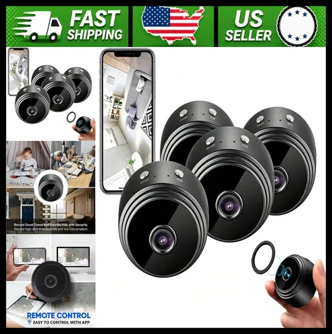 4 Pack WiFi Hidden Cameras 1080p Night Vision for Home & Pet Monitoring