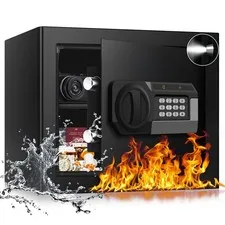 1.6 Cub Fire Proof Safe for Home Documents, Anti-Theft Digital Security Box w...