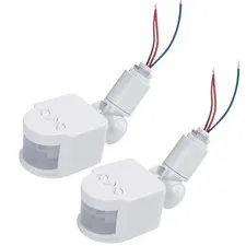 2pcs PIR Motion Sensor Switch Wall Light Switch For Detection Distance: 5m-11m